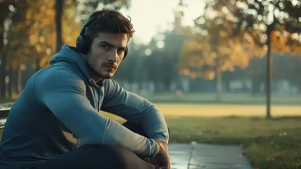 homme qui se repose sur un banc après un footing